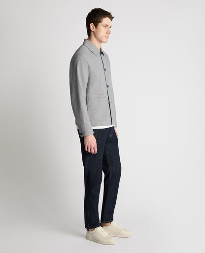 Regular Fit Micro-Houndstooth Chore Jacket