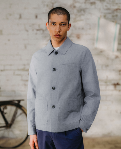 Regular Fit Micro-Houndstooth Chore Jacket