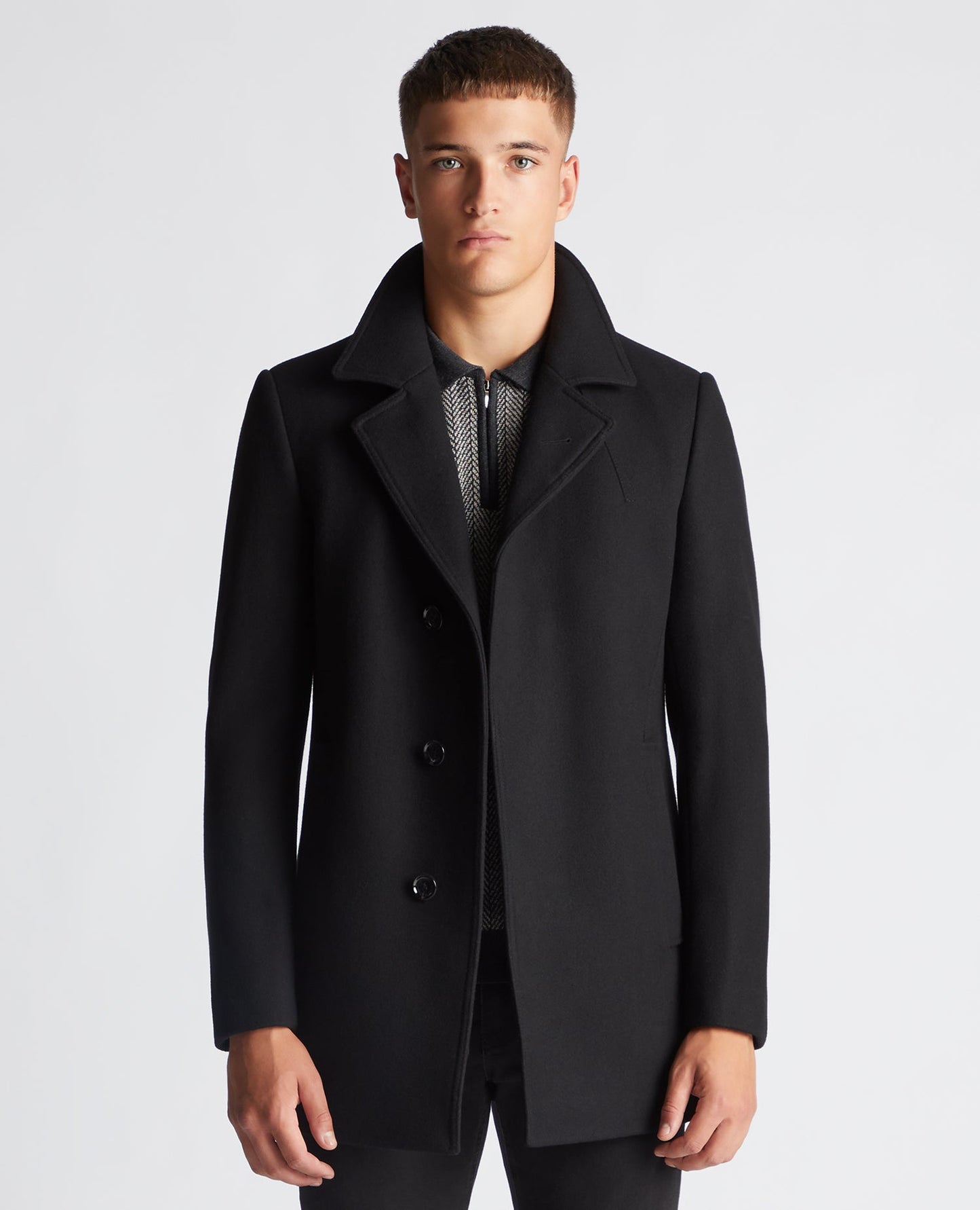 Tapered Fit Wool-Rich Overcoat
