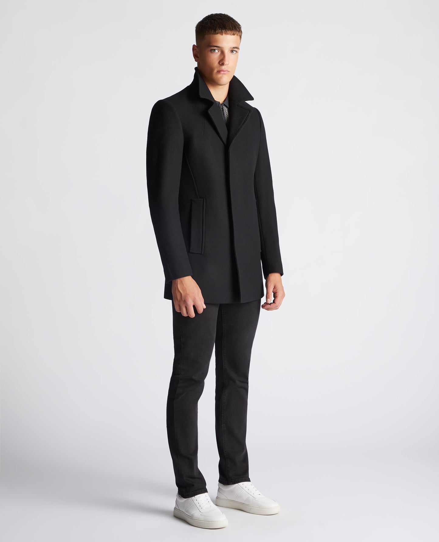 Tapered Fit Wool-Rich Overcoat