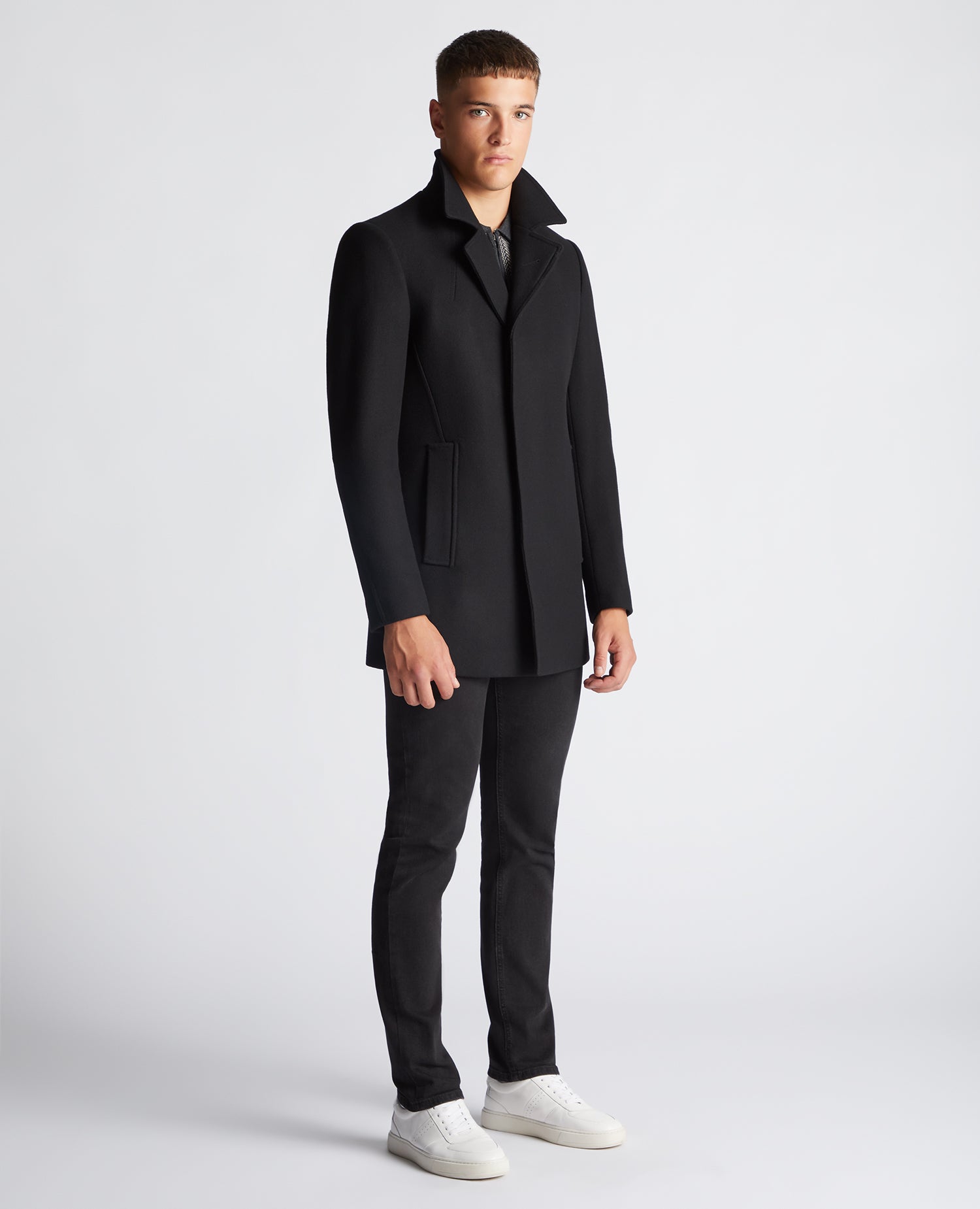 Tapered Fit Wool-Rich Overcoat