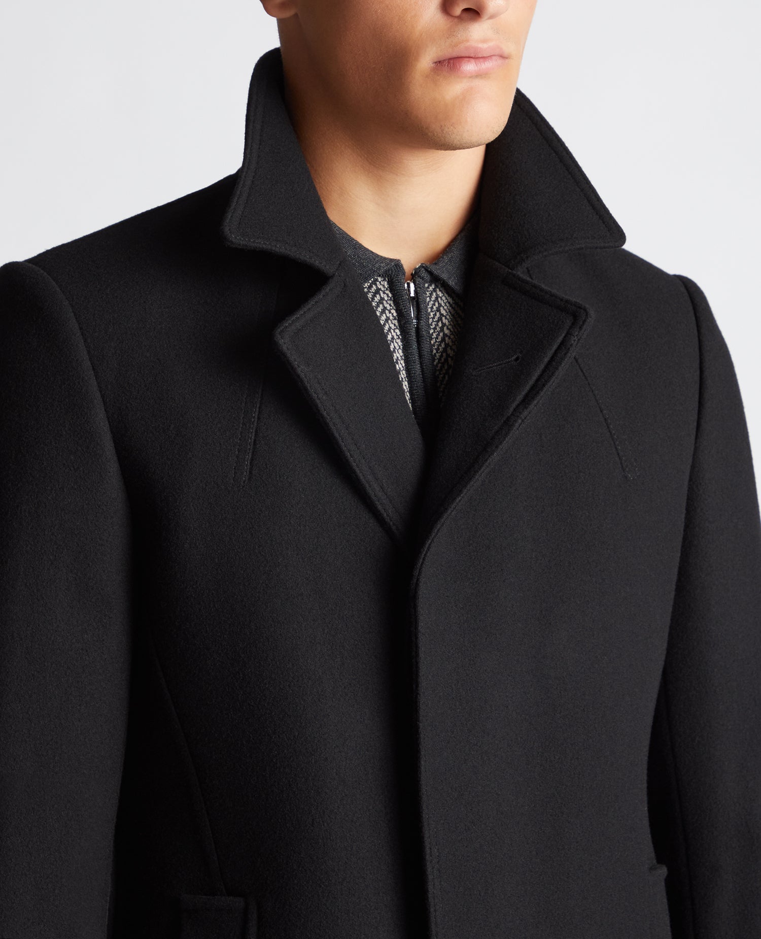 Tapered Fit Wool-Rich Overcoat