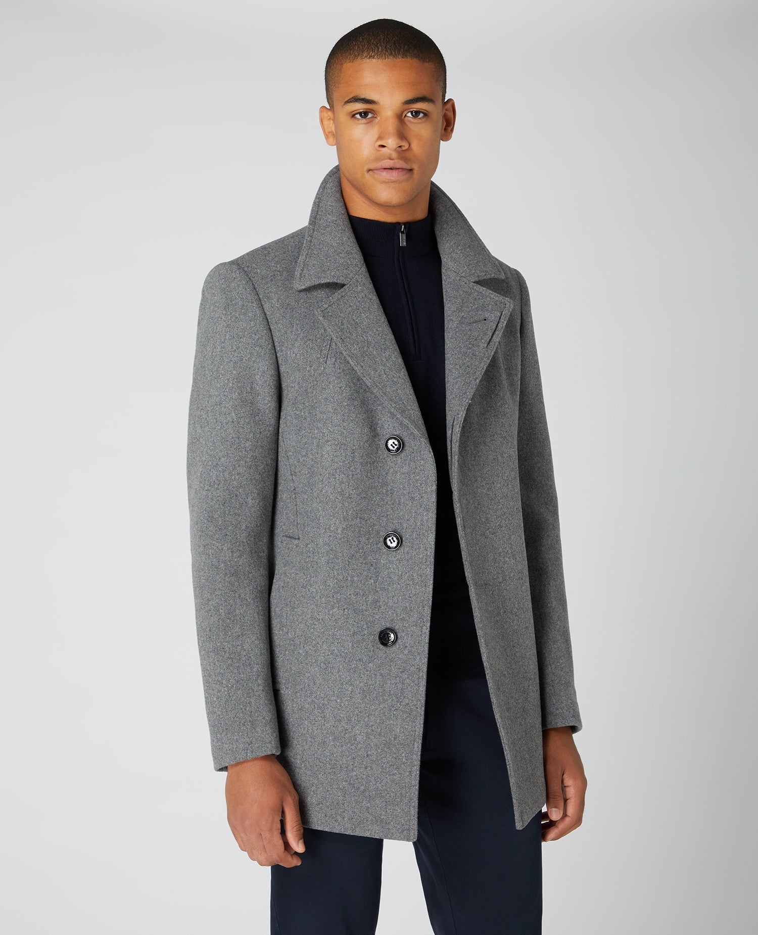 Tapered Fit Wool-Rich Overcoat