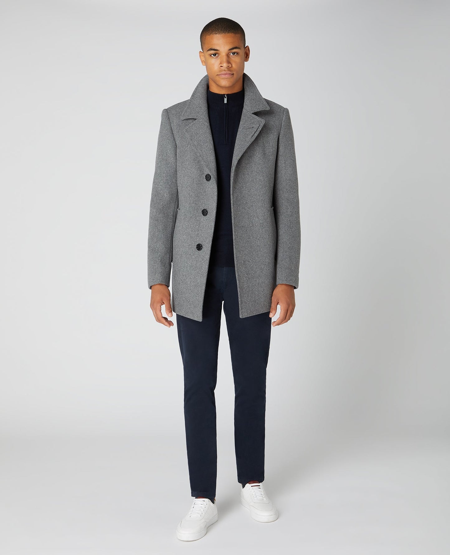 Tapered Fit Wool-Rich Overcoat