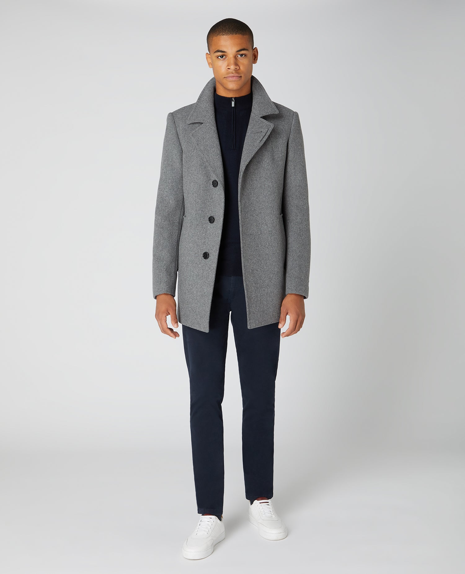 Tapered Fit Wool-Rich Overcoat