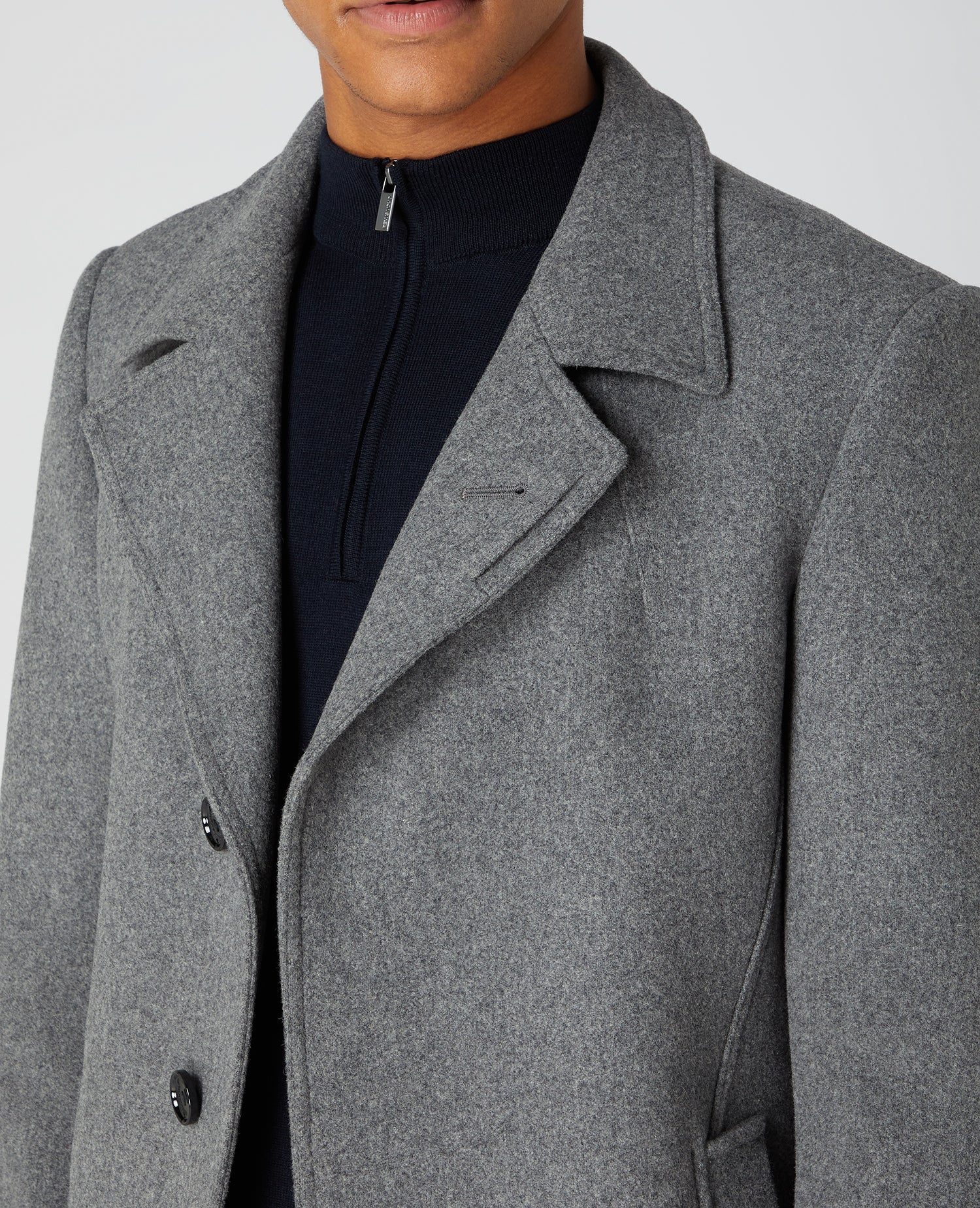 Tapered Fit Wool-Rich Overcoat
