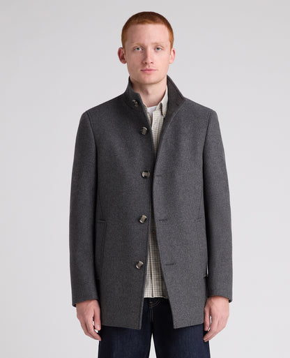 Grey Jonah Wool Rich Overcoat