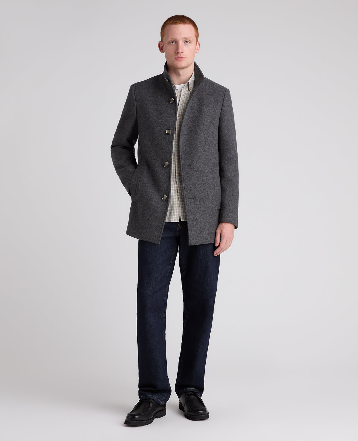 Grey Jonah Wool Rich Overcoat