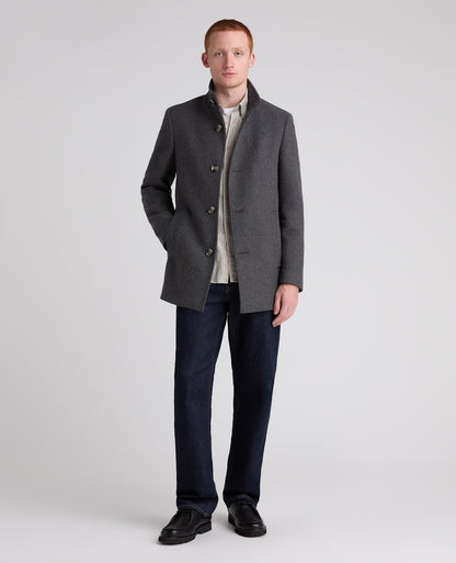 Grey Jonah Wool Rich Overcoat