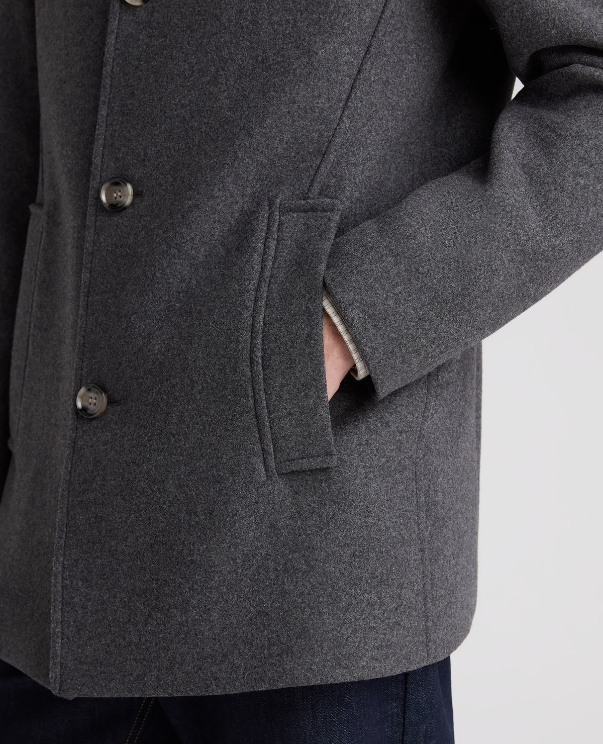 Grey Jonah Wool Rich Overcoat
