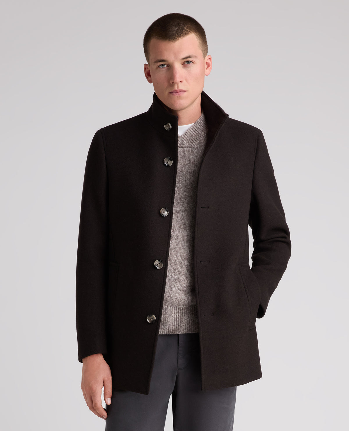 Brown Jonah Wool Rich Overcoat