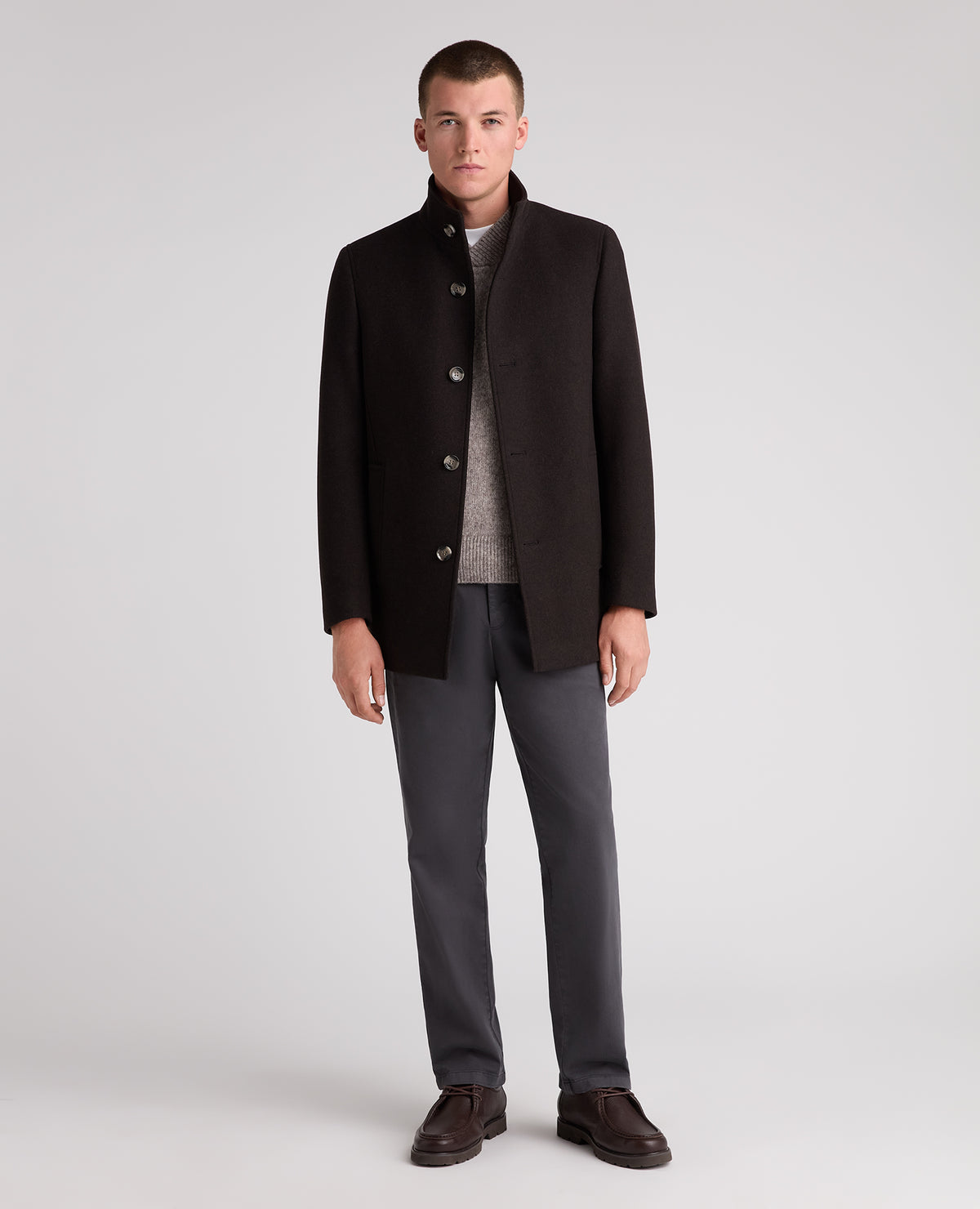 Brown Jonah Wool Rich Overcoat