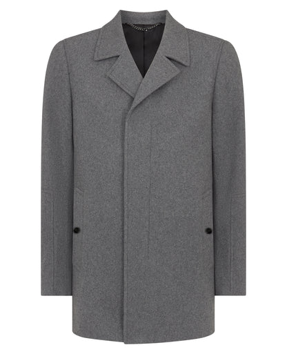 Man wearing a grey Tailored Fit Overcoat