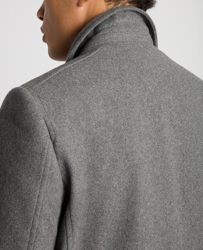 Man wearing a grey Tailored Fit Overcoat