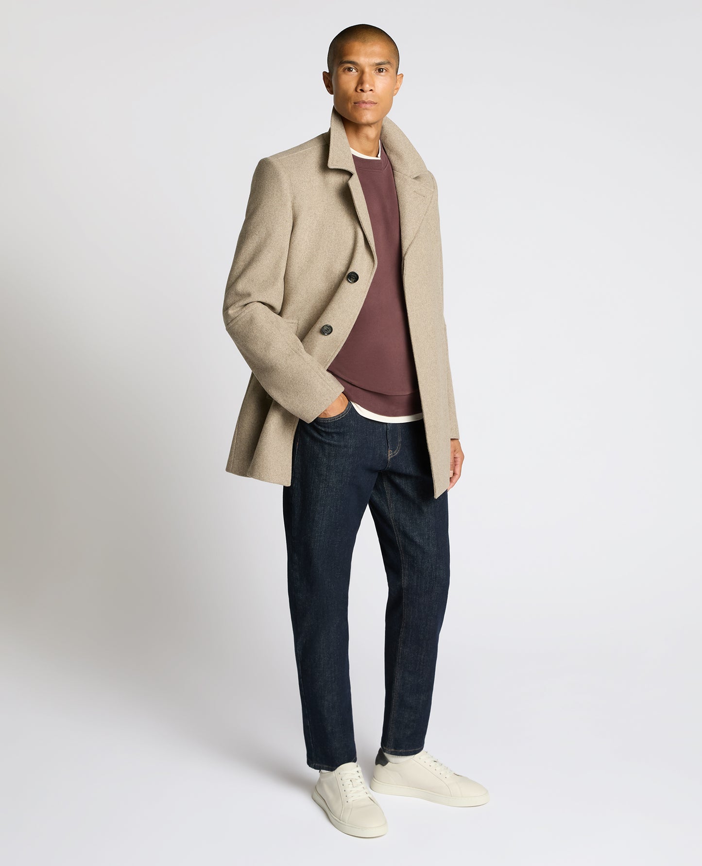 Lochlan Tailored Fit Wool Blend Overcoat