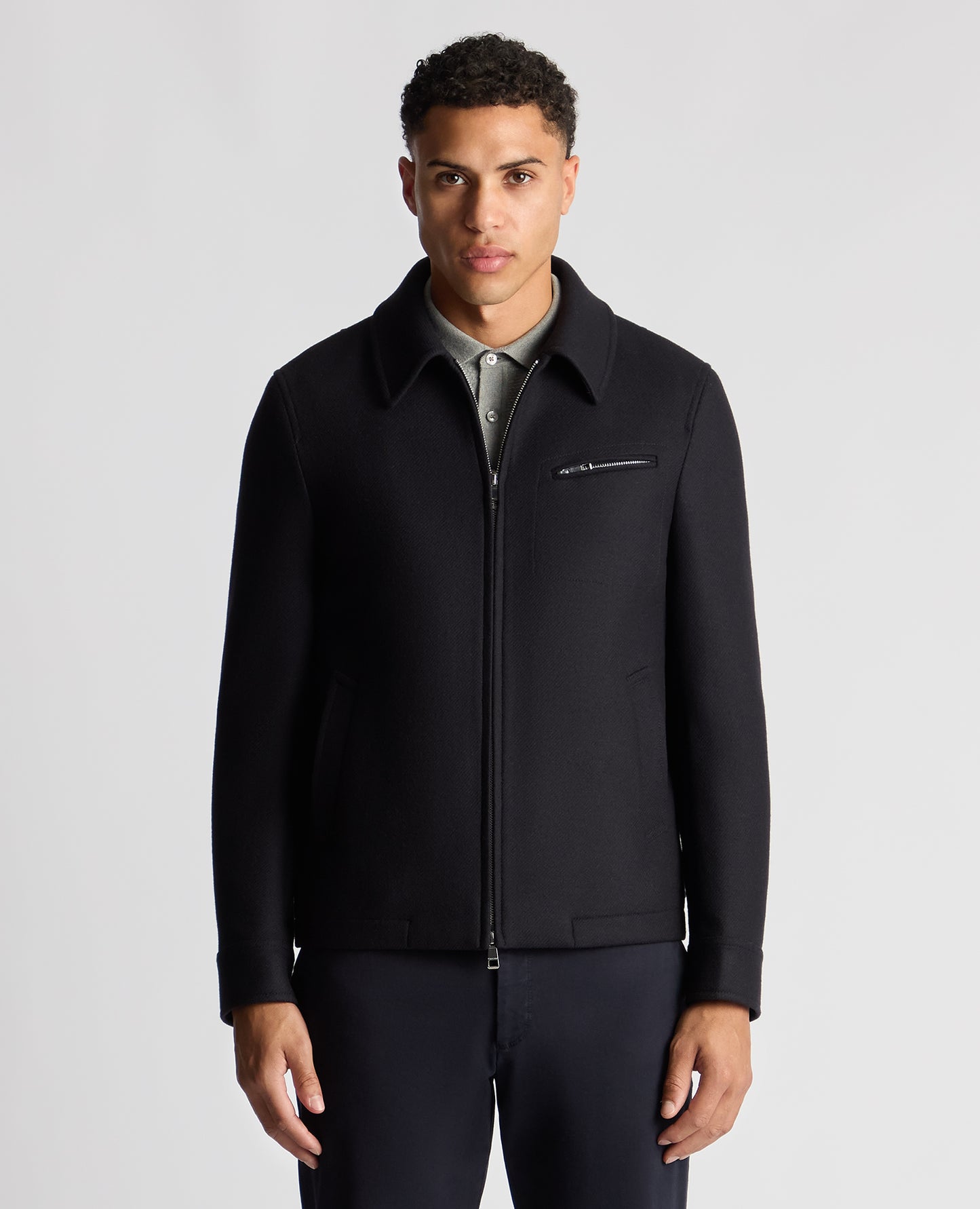 Tailored Fit Italian Wool Blend Jacket