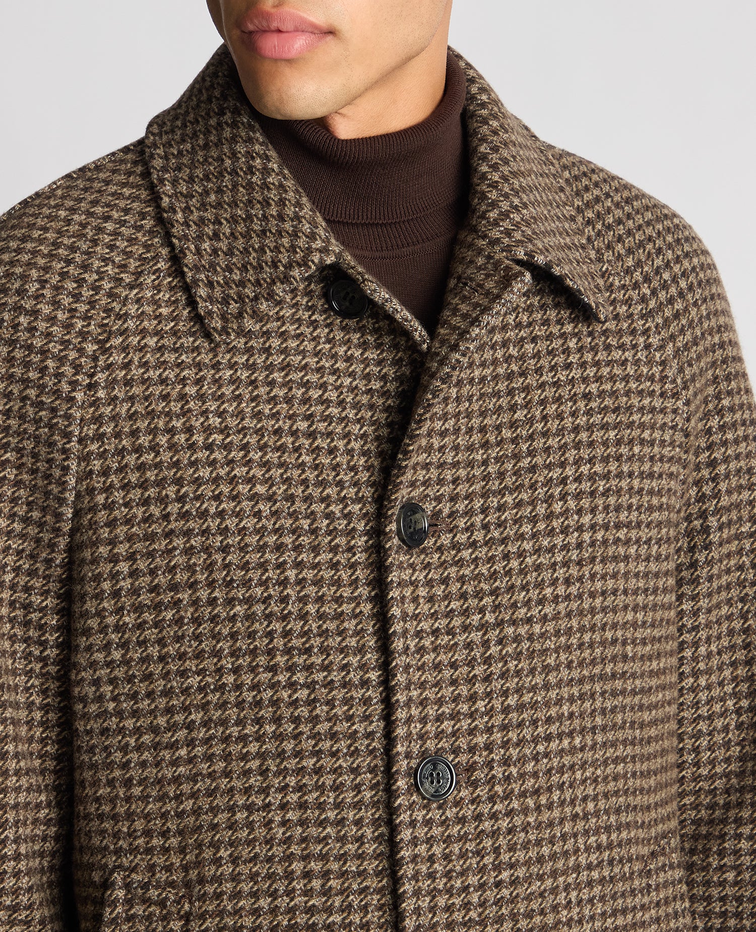 Relaxed Fit Houndstooth Overcoat – Remus Uomo