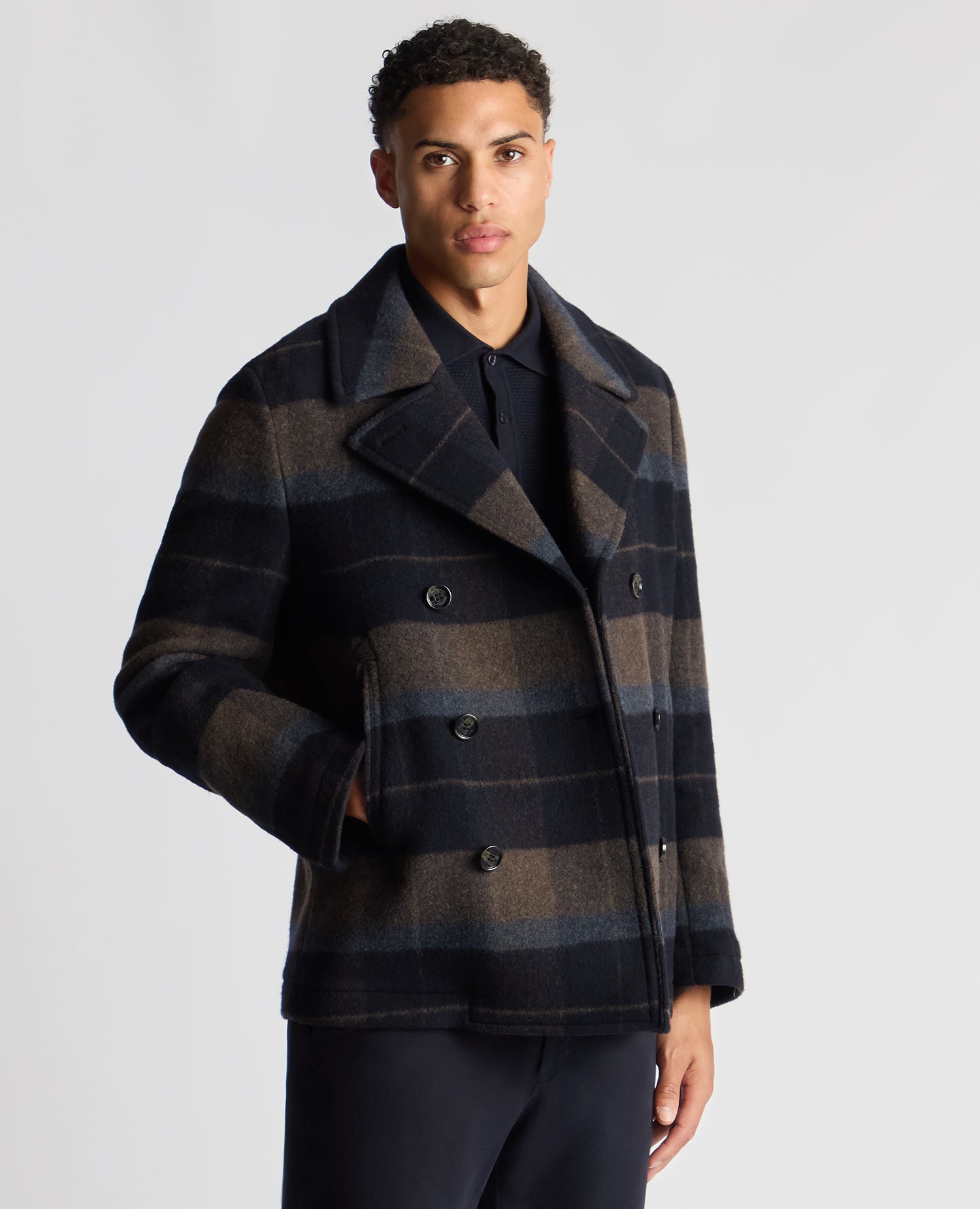 Tapered Fit Tailored Pea Coat – Remus Uomo