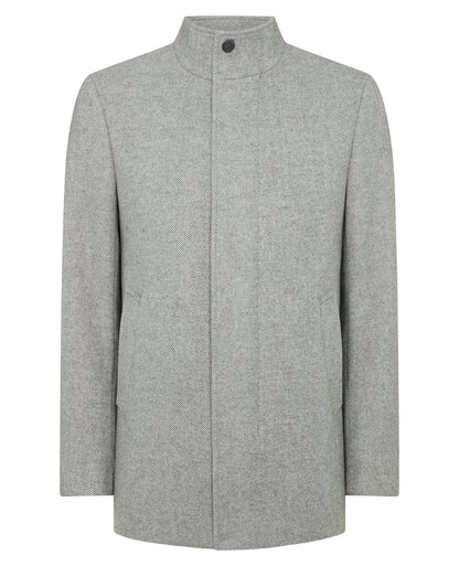 Man wearing a grey Jacob Regular Fit Wool Blend Coat