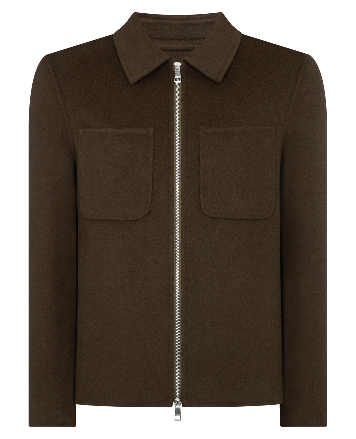 Man wearing a green Conrad Relaxed Fit Wool Rich Jacket