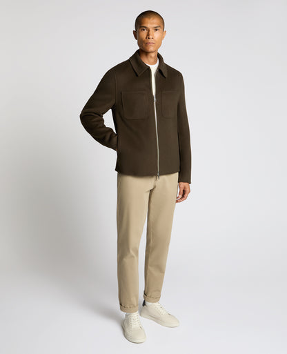 Man wearing a green Conrad Relaxed Fit Wool Rich Jacket