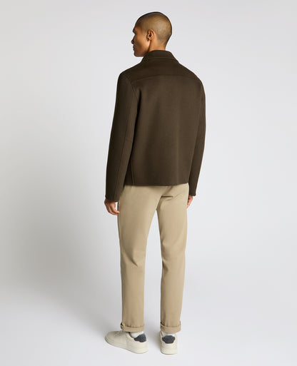 Man wearing a green Conrad Relaxed Fit Wool Rich Jacket