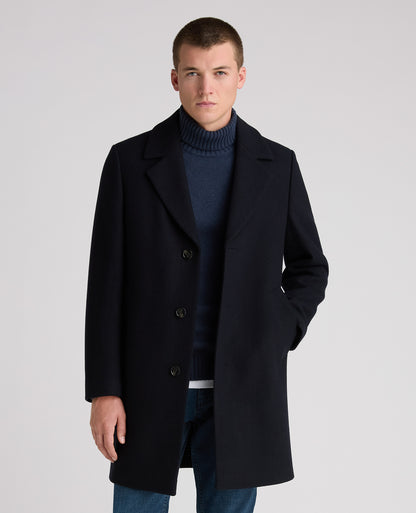 Navy Dylan Wool Rich Overcoat
