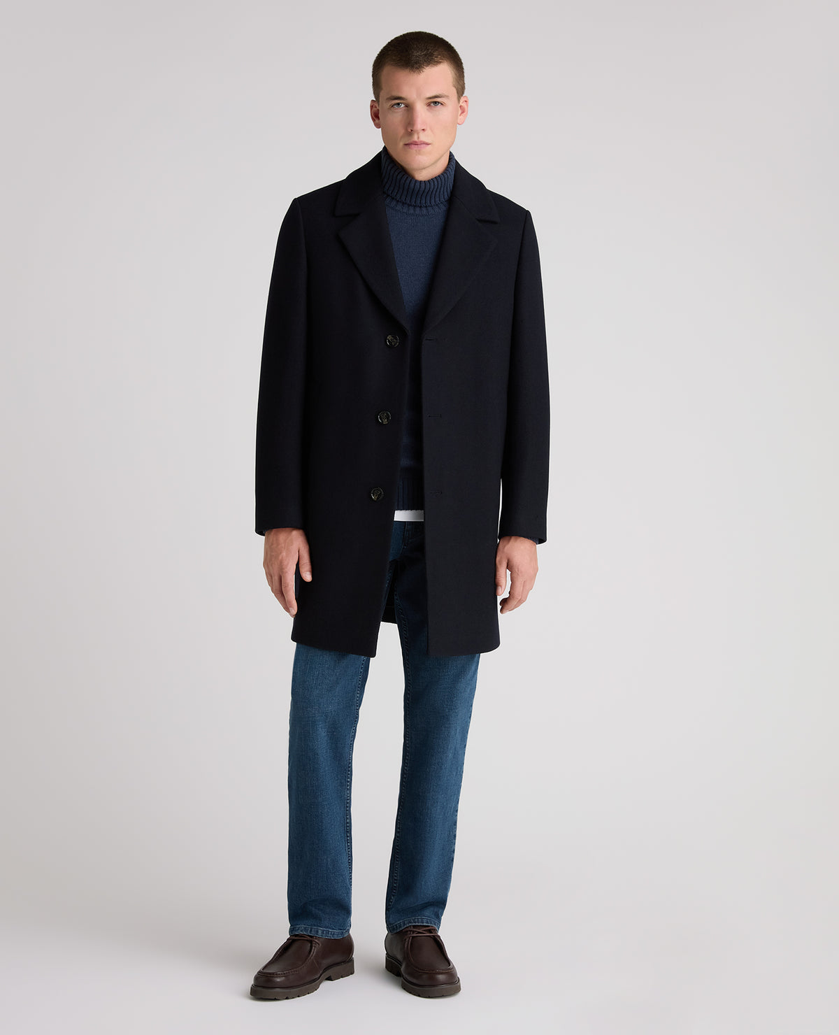 Navy Dylan Wool Rich Overcoat