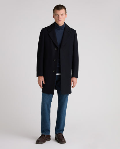 Navy Dylan Wool Rich Overcoat