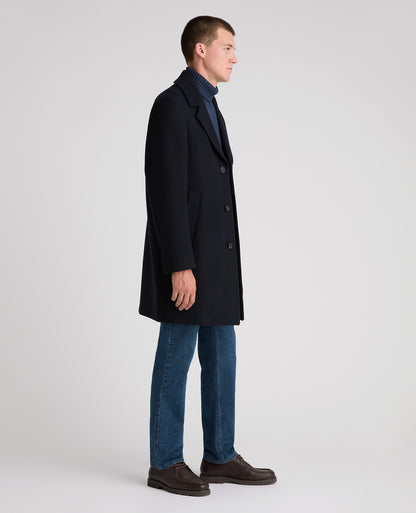 Navy Dylan Wool Rich Overcoat