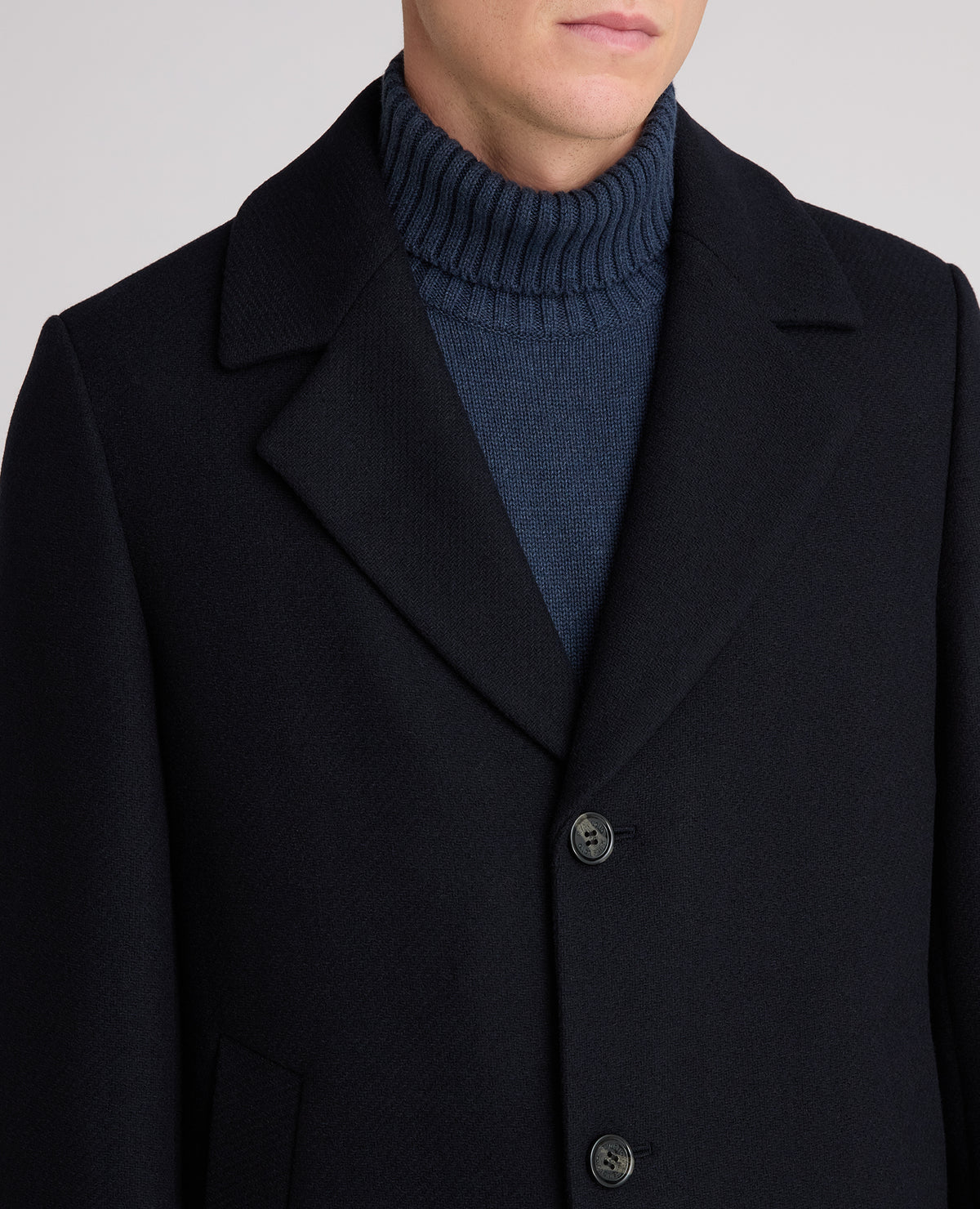 Navy Dylan Wool Rich Overcoat
