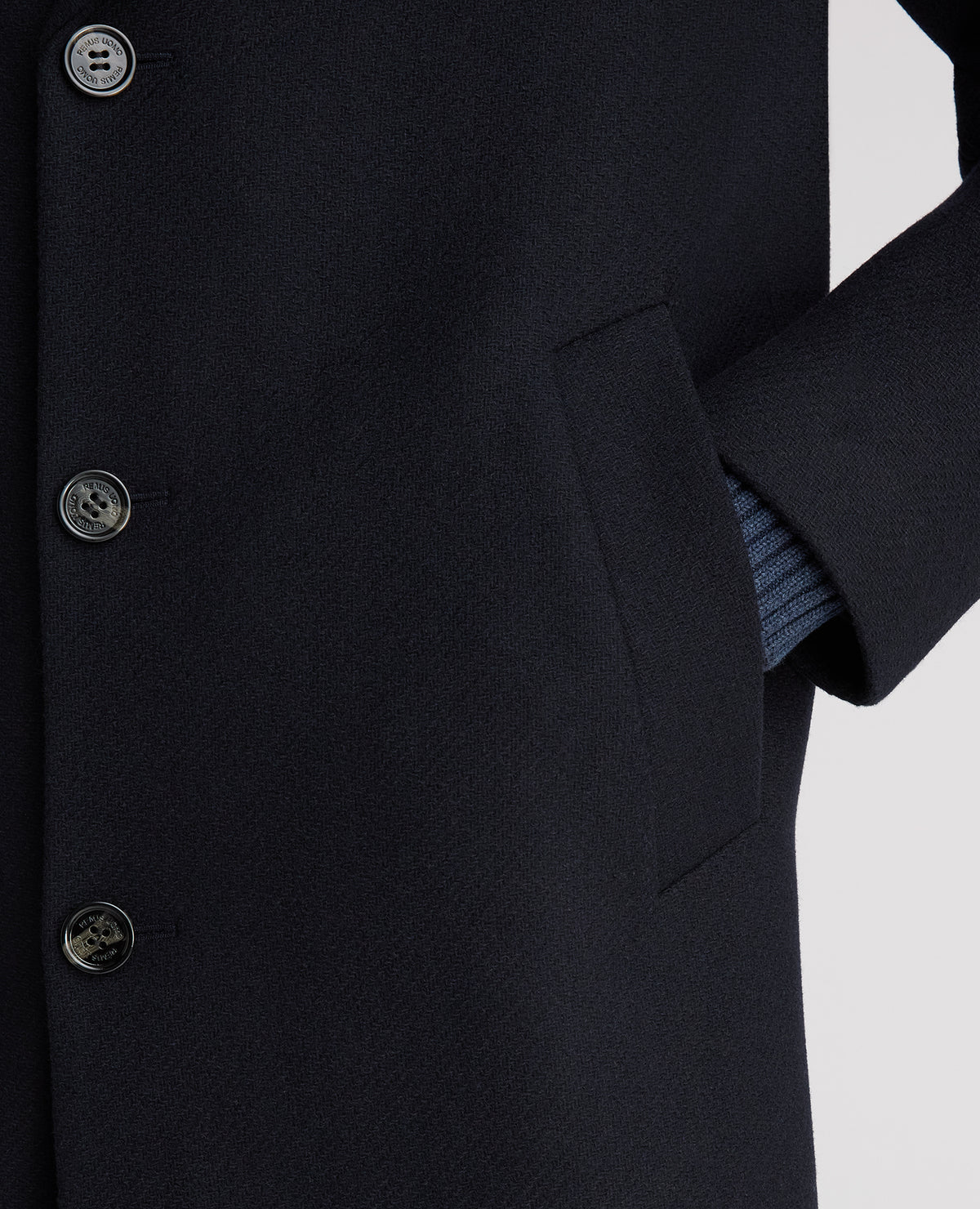 Navy Dylan Wool Rich Overcoat