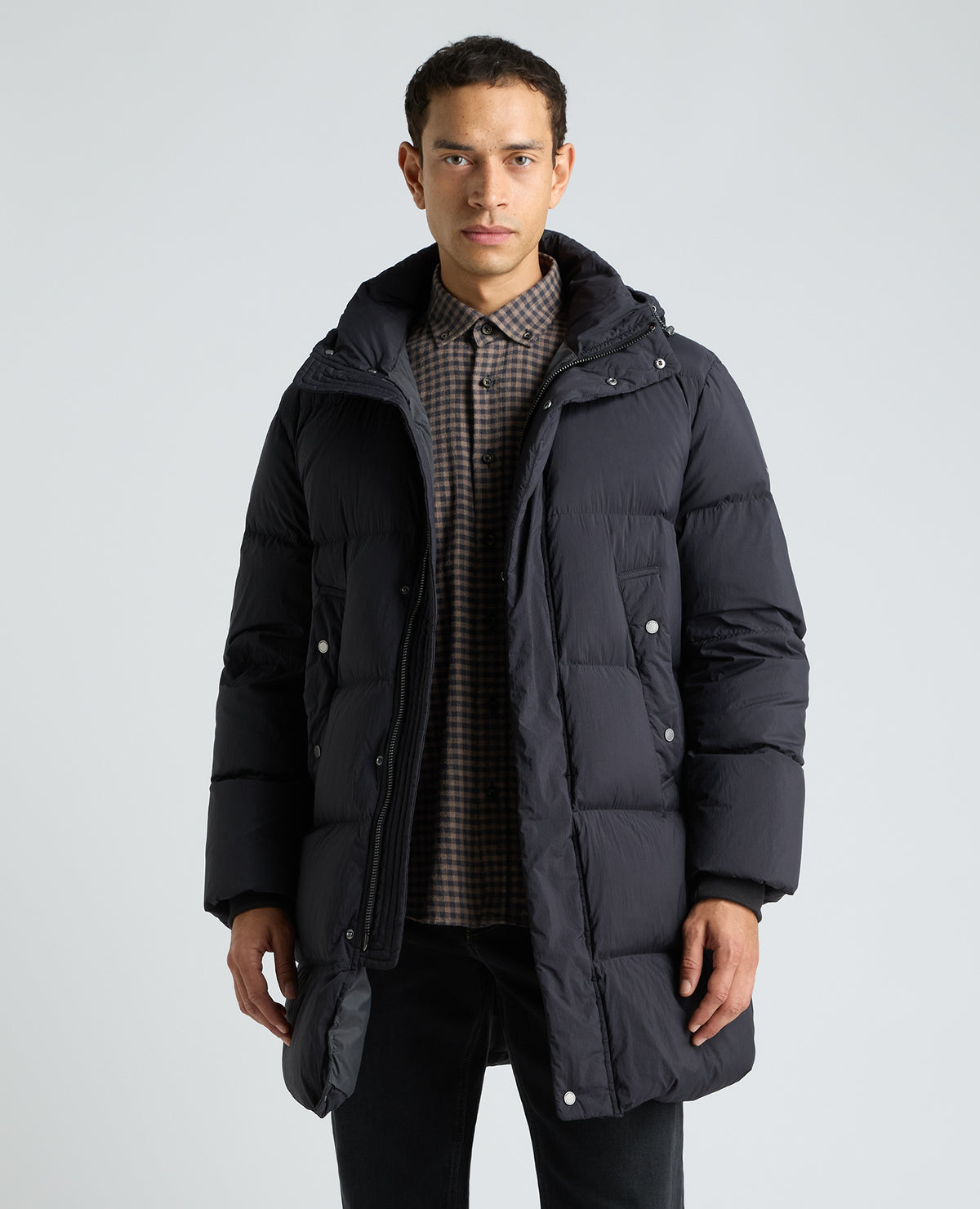 Black Tate Quilted Parka Coat