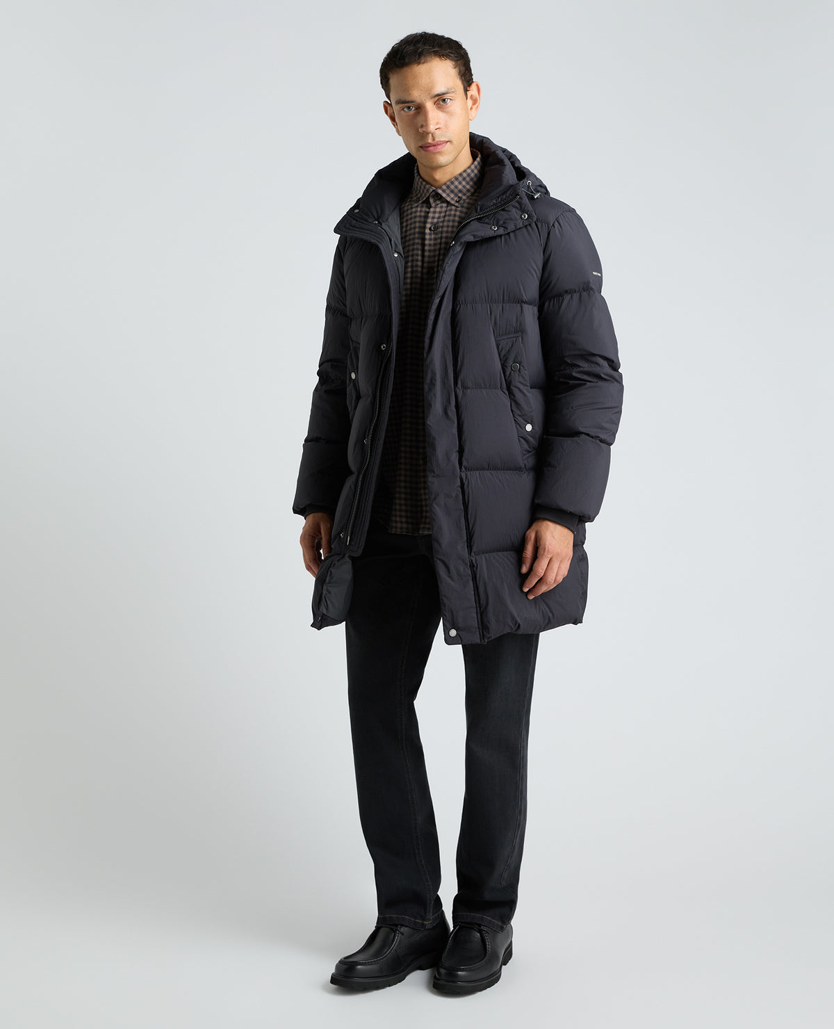 Black Tate Quilted Parka Coat
