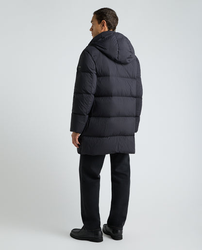 Black Tate Quilted Parka Coat