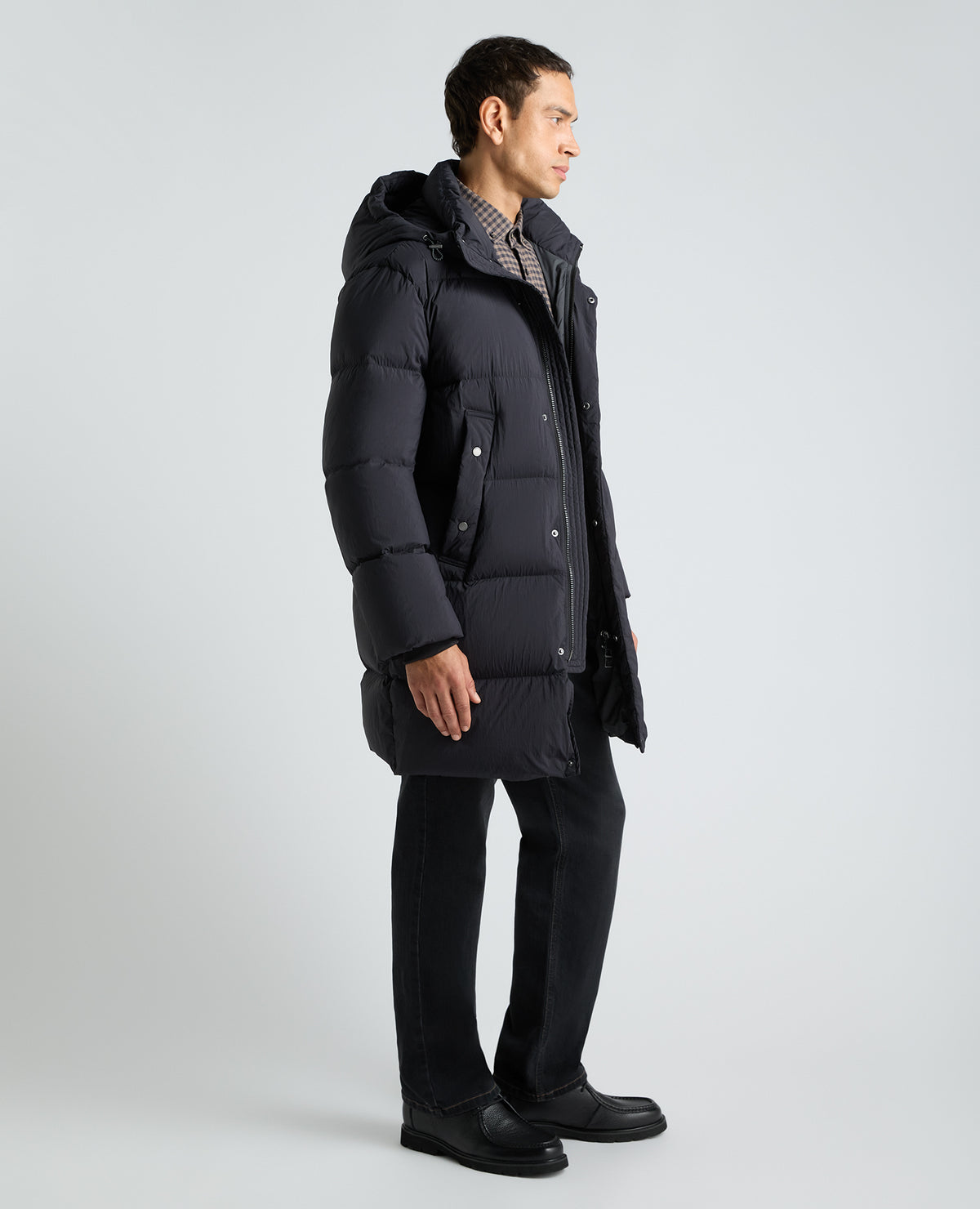 Black Tate Quilted Parka Coat