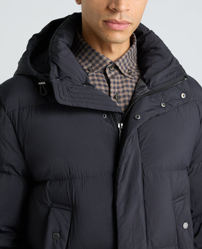 Black Tate Quilted Parka Coat