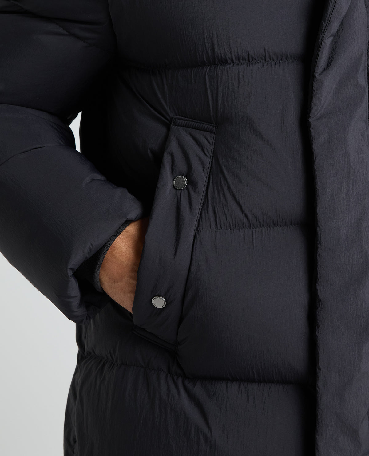 Black Tate Quilted Parka Coat