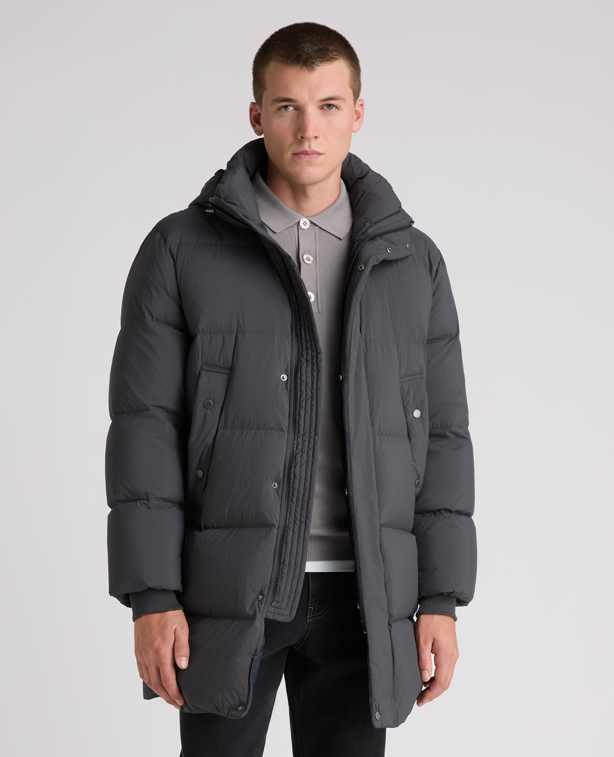 Grey Tate Quilted Parka Coat