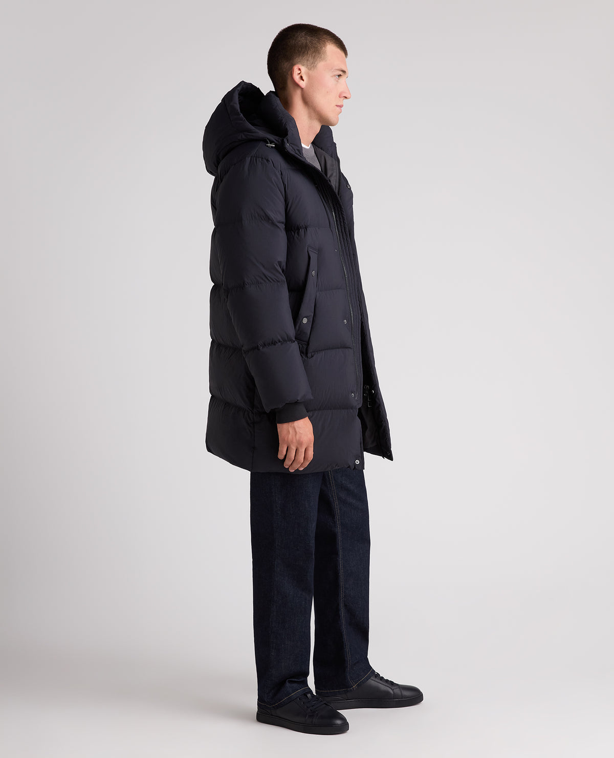 Navy Tate Quilted Parka Coat