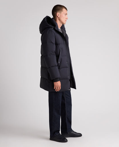 Navy Tate Quilted Parka Coat