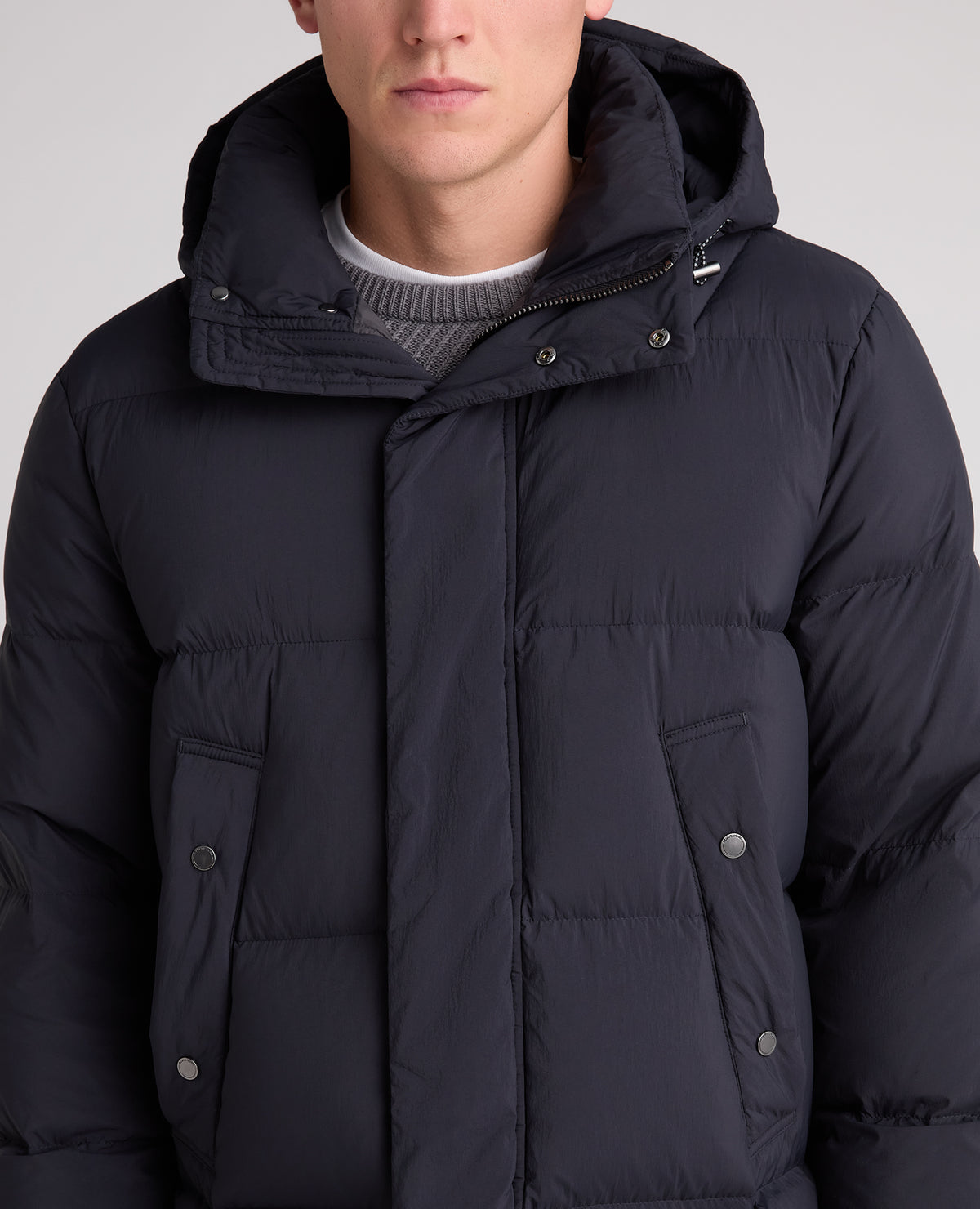 Navy Tate Quilted Parka Coat