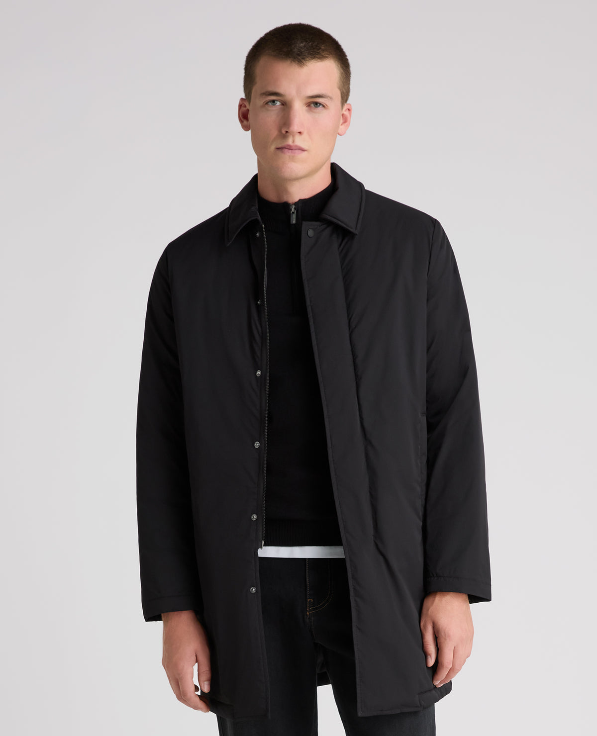 Black Paolo Windproof Car Coat