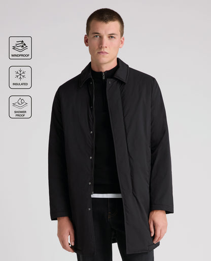 Black Paolo Windproof Car Coat