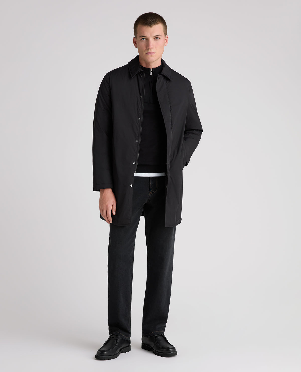 Black Paolo Windproof Car Coat