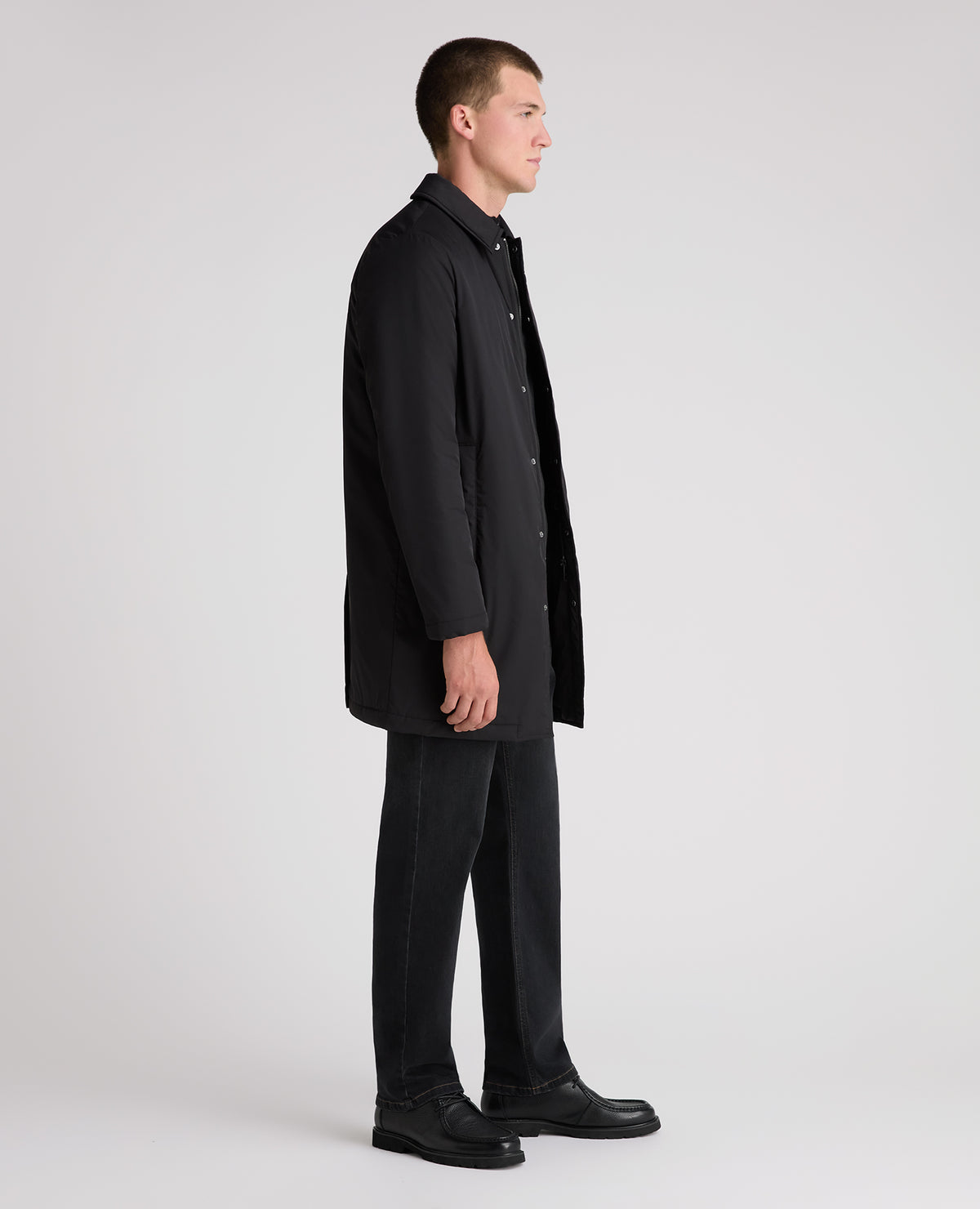 Black Paolo Windproof Car Coat