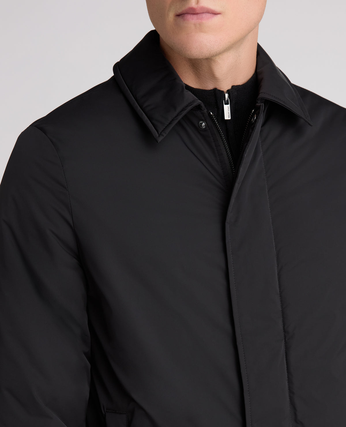 Black Paolo Windproof Car Coat