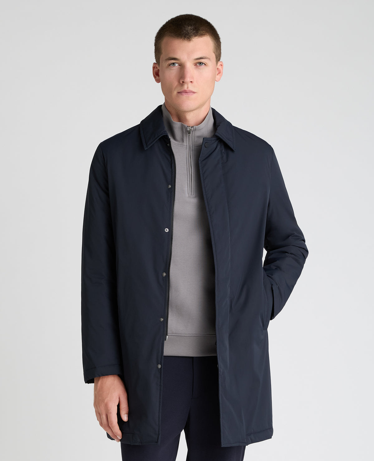 Navy Paolo Windproof Car Coat