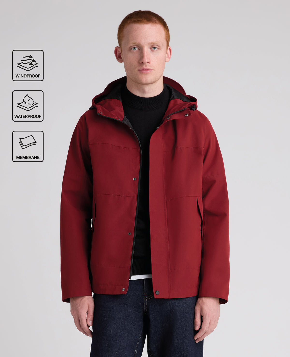 Dark Red Toledo Waterproof Anorak Coat