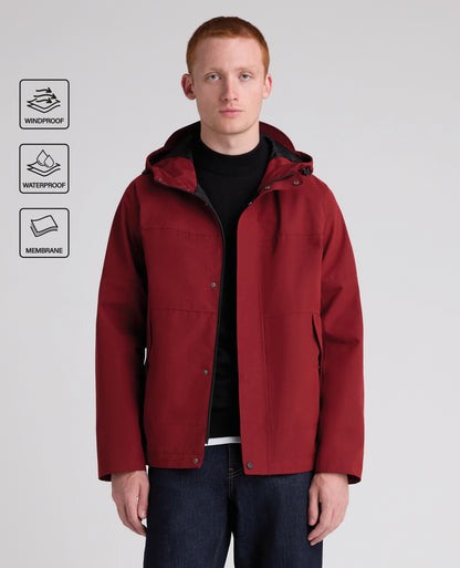 Dark Red Toledo Waterproof Anorak Coat